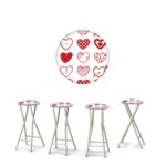 Valentines - Hearts 30" Padded Bar Stools - Set of (4)