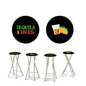 Tequila and Tacos 30" Padded Bar Stools - Set of (4)