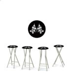 Racing Checkered Flags 30" Padded Bar Stools - Set of (4)