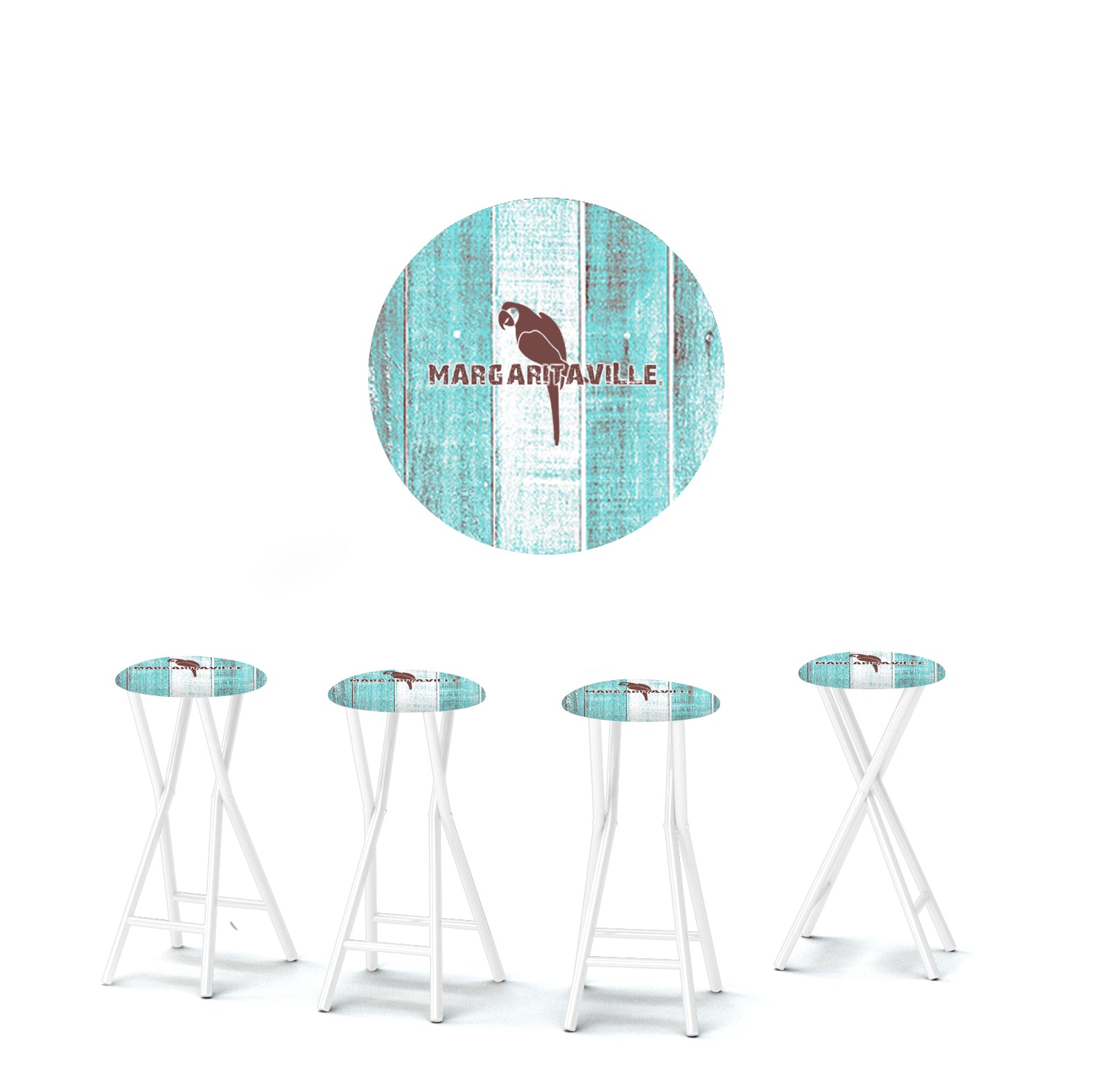 Margaritaville - Parrot Caribbean 30" Padded Bar Stools - Set of (4)