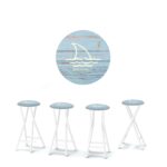 Margaritaville - Blue Waters Shark Fin 30" Padded Bar Stools - Set of (4)