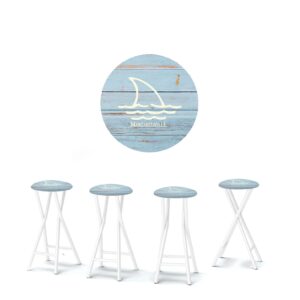 Margaritaville - Blue Waters Shark Fin 30" Padded Bar Stools - Set of (4)
