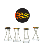 Racing Flames 30" Padded Bar Stools - Set of (4)