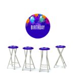 Birthday Festive Ballon 30" Padded Bar Stools - Set of (4)