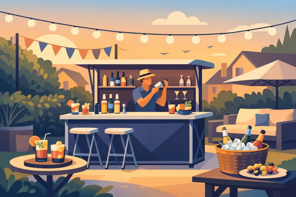 Portable Bar for Backyard Parties That Pops