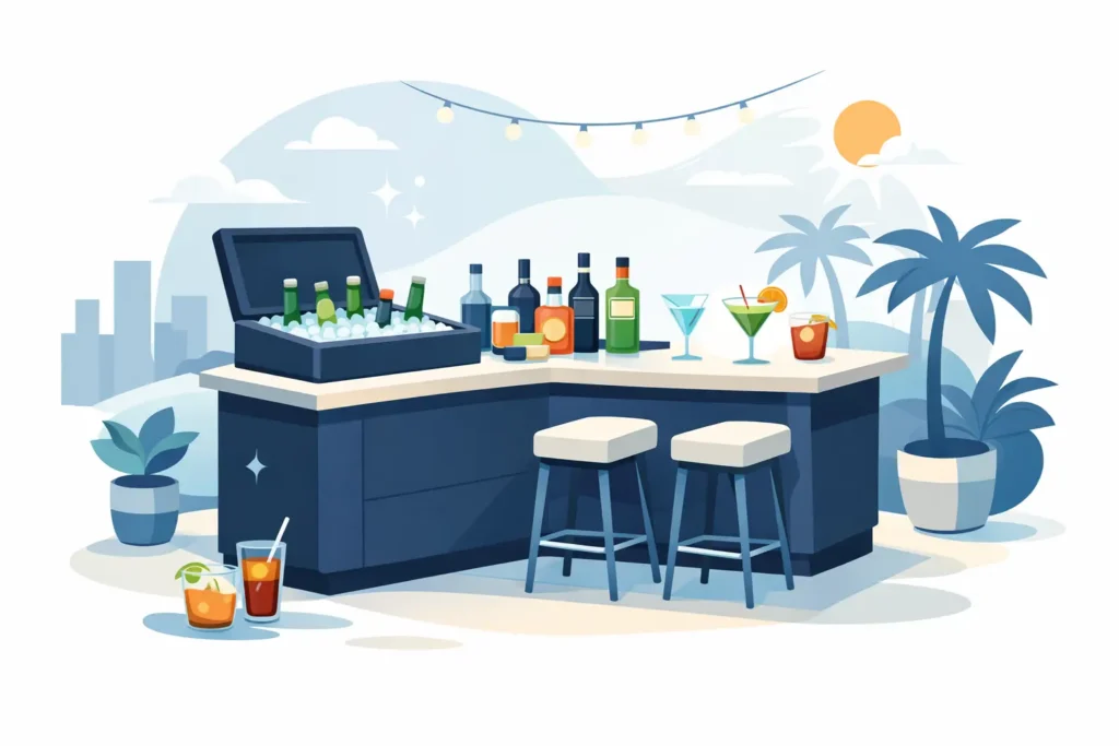 Portable Bar With Ice Cooler That Turns Heads