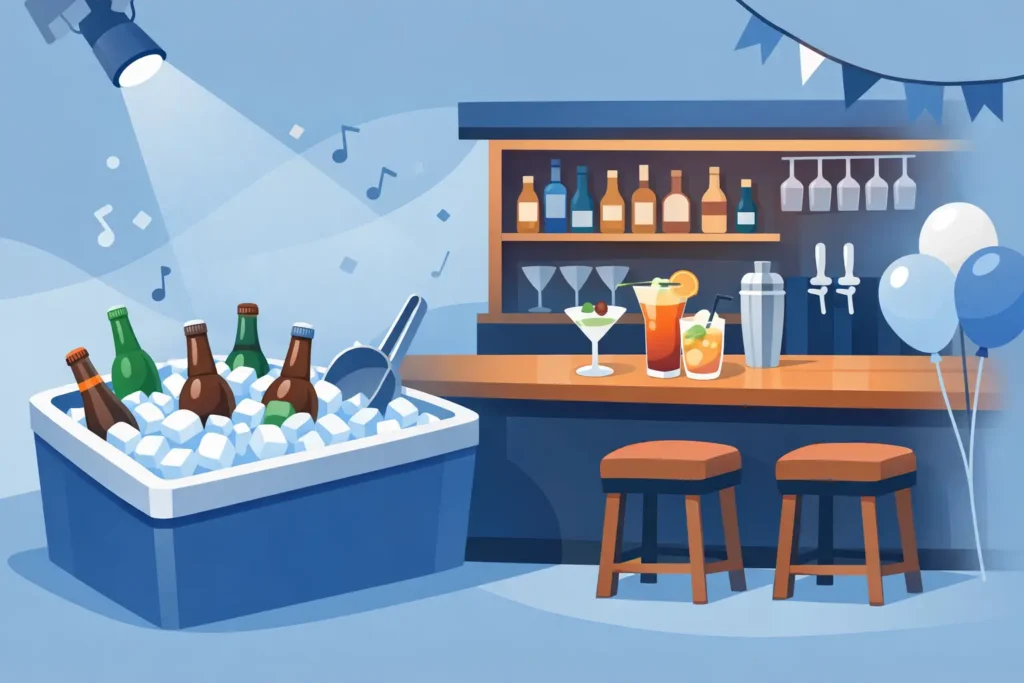 Event Bar With Ice Cooler for Better Parties