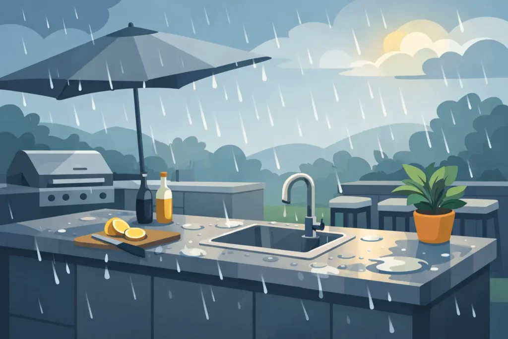 Can Outdoor Counters Handle Rain? What to Know