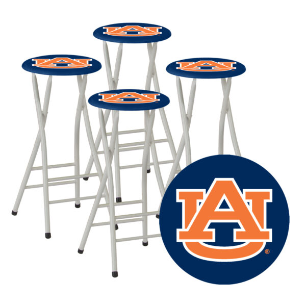 AUBURN TIGERS- 30" Padded Bar Stools - Set of (4) (Closeout)
