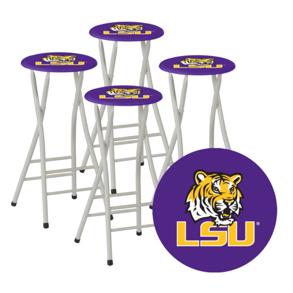 LSU TIGERS- 30" Padded Bar Stools - Set of (4) (Closeout)