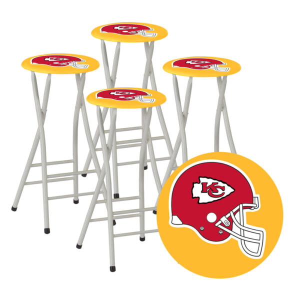 KANSAS CITY CHIEFS- 30" Padded Bar Stools - Set of (4) (Closeout)