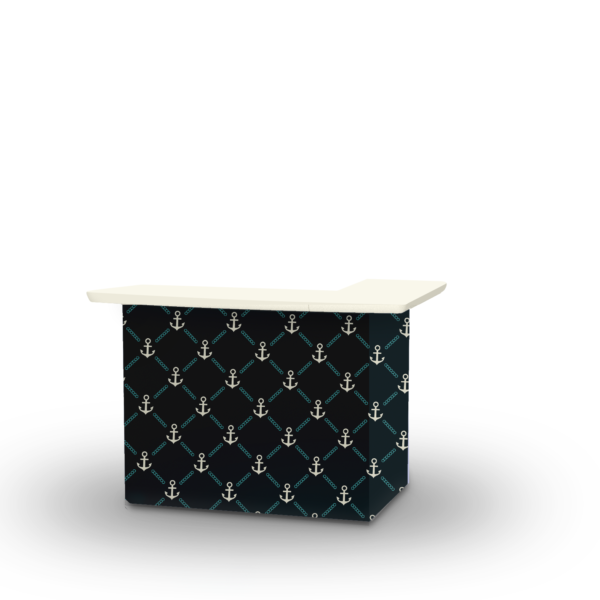 Anchors Away Grey/Teal/Navy - L-Shaped Portable Bar (Closeout)