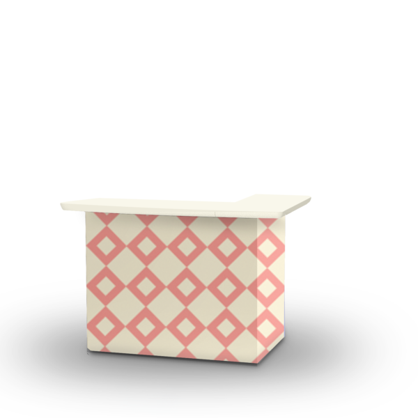 Diamonds Are Forever - Peach/Cream - L-Shaped Portable Bar (Closeout)