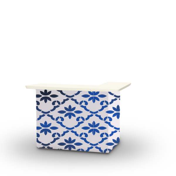 Garden Party - Celtic Blue/White - Large - L-Shaped Portable Bar (Closeout)
