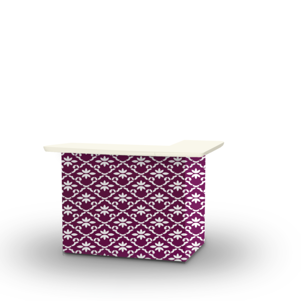 Garden Party - White/Magenta - L-Shaped Portable Bar (Closeout)