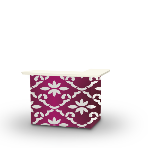 Garden Party - White/Magenta - Large - L-Shaped Portable Bar (Closeout)
