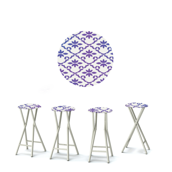 Garden Party - Purple/White - 30" Padded Bar Stools - Set of 4 (Closeout)
