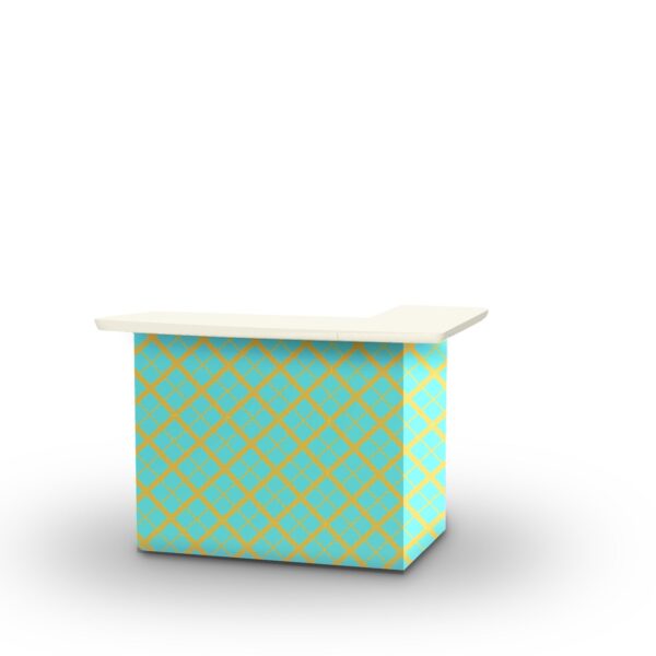 Caddy Plaid Mint Lemonade - L-Shaped Portable Bar (Closeout)