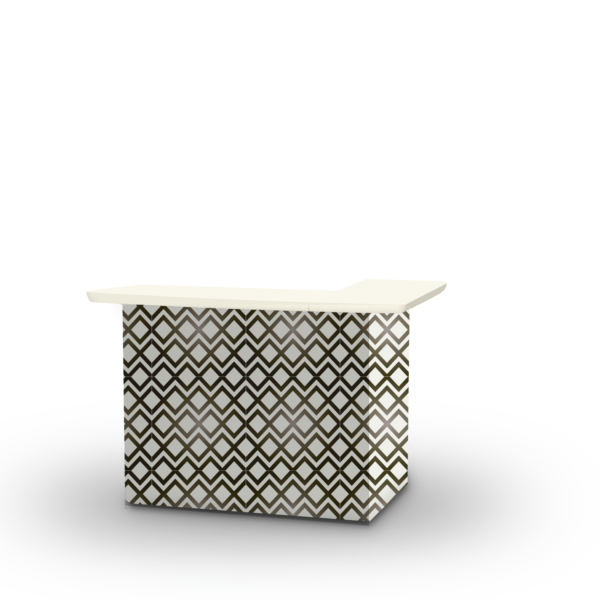 Chevron Brass/White - L-Shaped Portable Bar (Closeout)