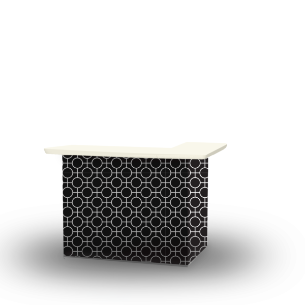 Lewis Lattice - White/Black - L-Shaped Portable Bar (Closeout)