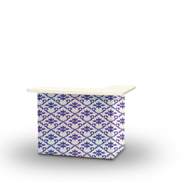 Garden Party - Purple/White - L-Shaped Portable Bar (Closeout)