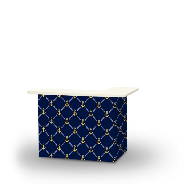 Anchors Away Navy/Gold/White - L-Shaped Portable Bar (Closeout)