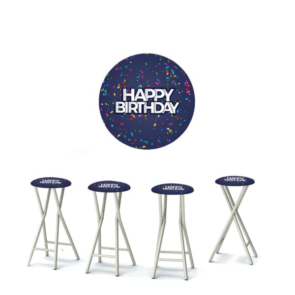 Birthday - Confetti Explosion - 30" Padded Bar Stools - Set of 4 (Closeout)