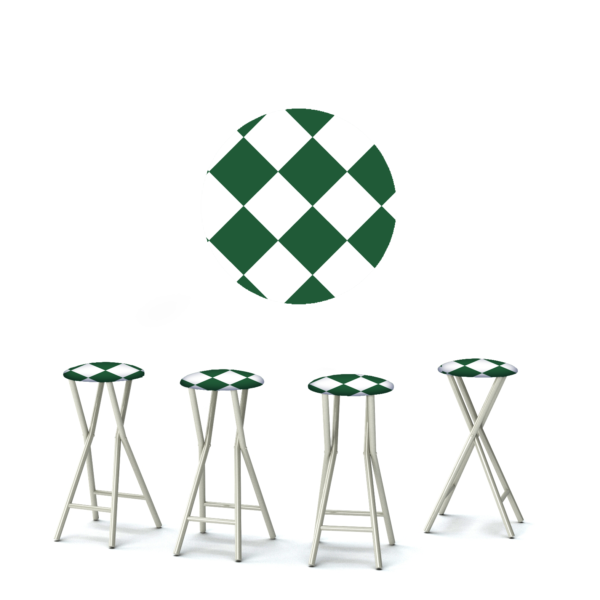 Take Me to the Races - White/Green - 30" Padded Bar Stools - Set of 4 (Closeout)