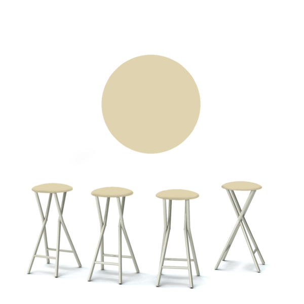 Solid Khaki Portable Pop-Up Bar - 30" Padded Bar Stools - Set of 4 (Closeout)