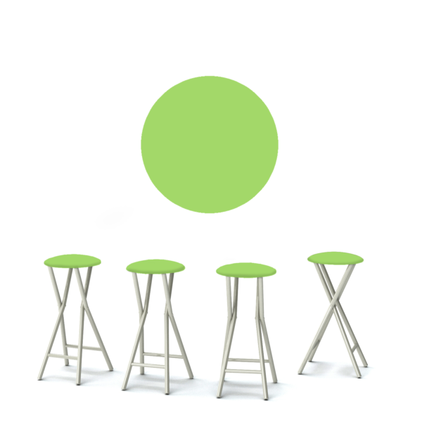 Solid Lime Green Portable Pop-Up Bar - 30" Padded Bar Stools - Set of 4 (Closeout)