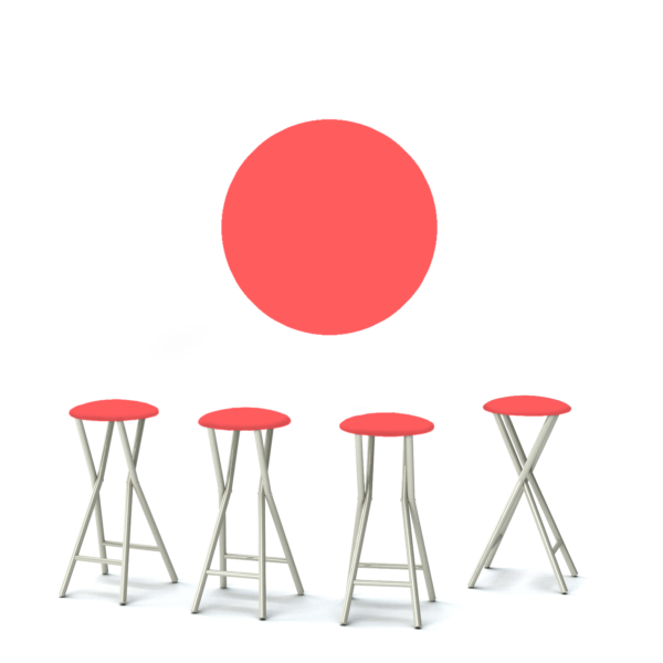 Solid Salmon Portable Pop-Up Bar - 30" Padded Bar Stools - Set of 4 (Closeout)