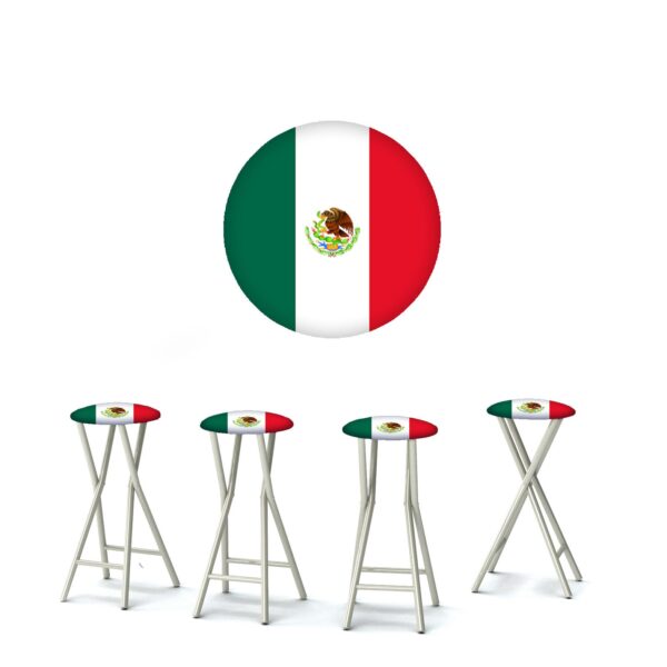 Flag Mexico - 30" Padded Bar Stools - Set of 4 (Closeout)