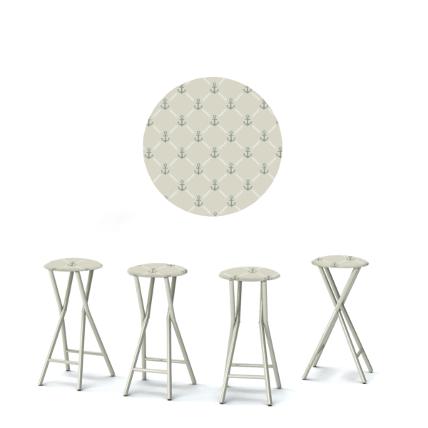 Anchors Away Grey/Grey - 30" Padded Bar Stools - Set of 4 (Closeout)
