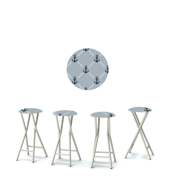 Anchors Away Navy/Grey - 30" Padded Bar Stools - Set of 4 (Closeout)