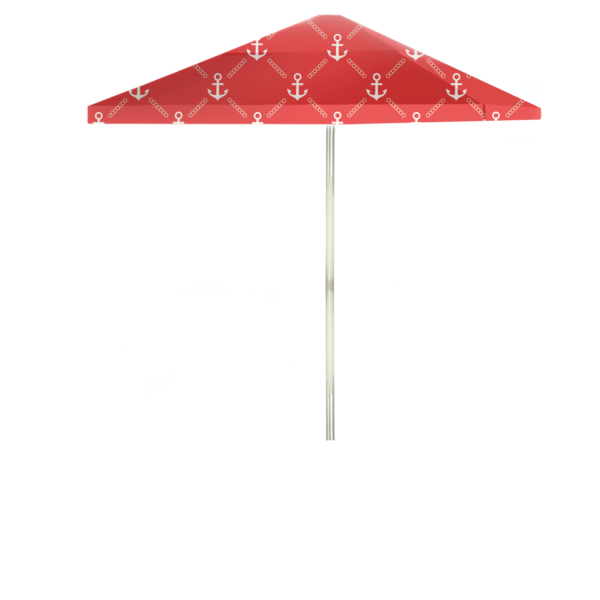 Anchors Away White/Red - Square Umbrella (Closeout)