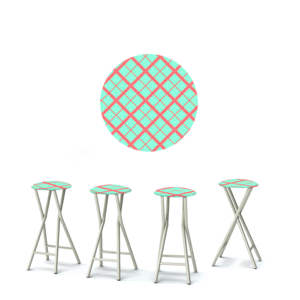 Caddy Plaid Sherbet - 30" Padded Bar Stools - Set of 4 (Closeout)