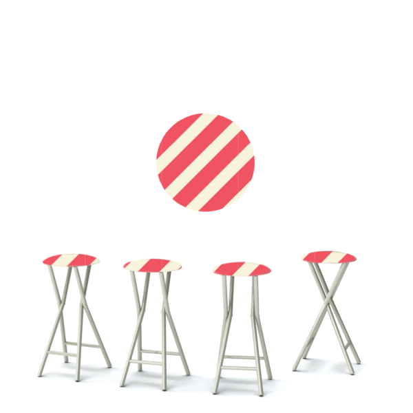 Candy Striper Peppermint - 30" Padded Bar Stools - Set of 4 (Closeout)