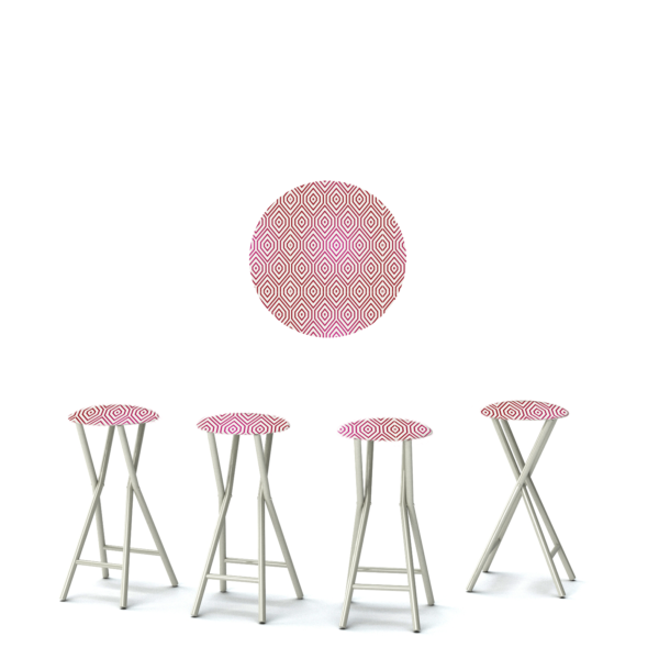 Diamond Effect - Sparkling Rose - 30" Padded Bar Stools - Set of 4 (Closeout)