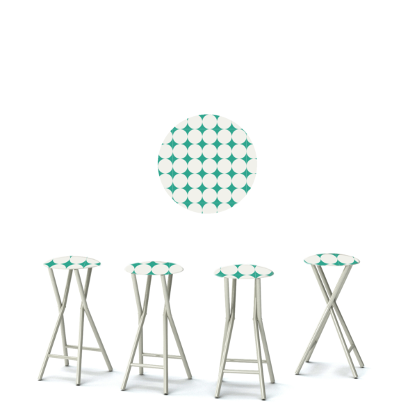 Diamonds & Dots - Teal/White - 30" Padded Bar Stools - Set of 4 (Closeout)