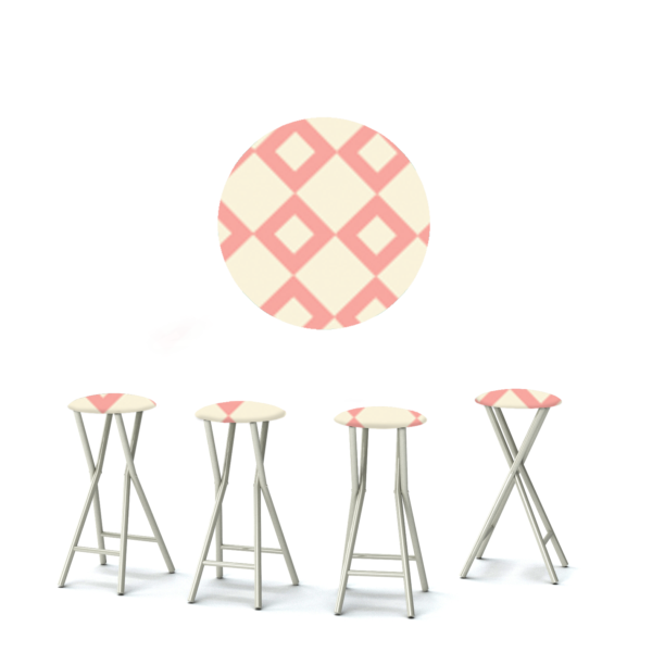 Diamonds Are Forever - Peach/Cream - 30" Padded Bar Stools - Set of 4 (Closeout)