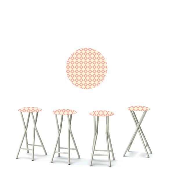 Diamonds Are Forever - Peach/Cream - Small - 30" Padded Bar Stools - Set of 4 (Closeout)