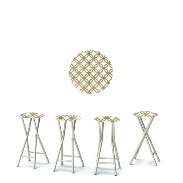 Eternity Circles - Gold/White - 30" Padded Bar Stools - Set of 4 (Closeout)