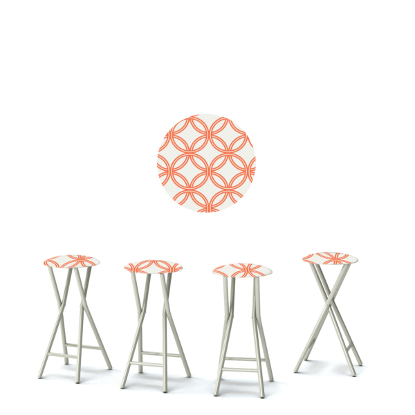 Eternity Circles - Orange/White - 30" Padded Bar Stools - Set of 4 (Closeout)