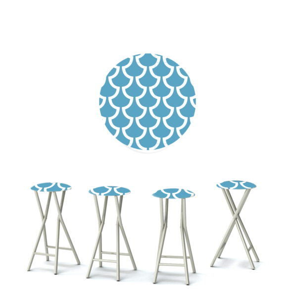 Fun with Fins - Ocean Blue - 30" Padded Bar Stools - Set of 4 (Closeout)