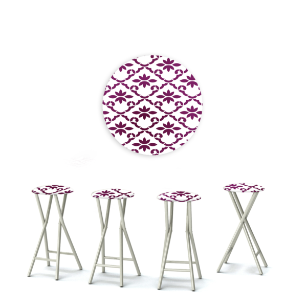 Garden Party - Magenta/White - 30" Padded Bar Stools - Set of 4 (Closeout)
