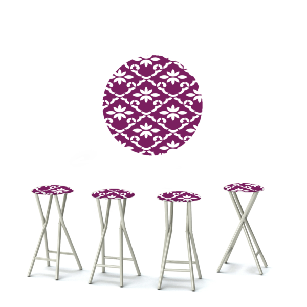 Garden Party - White/Magenta - 30" Padded Bar Stools - Set of 4 (Closeout)