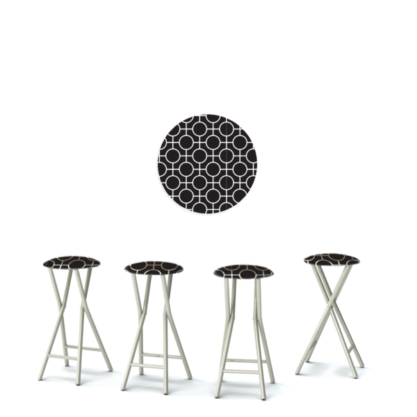 Lewis Lattice - White/Black - 30" Padded Bar Stools - Set of 4 (Closeout)