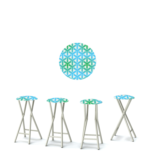 Stargazer - Green/Blue/White - 30" Padded Bar Stools - Set of 4 (Closeout)