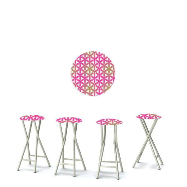 Stargazer - Pink/Gold/White - 30" Padded Bar Stools - Set of 4 (Closeout)