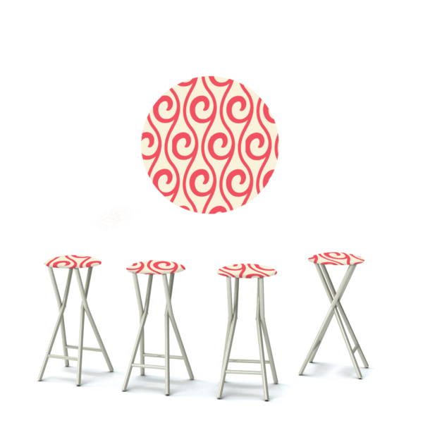 Summer Swirl - Peppermint Cream - 30" Padded Bar Stools - Set of 4 (Closeout)